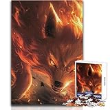 1000-teiliges Puzzle für Erwachsene, Motiv: Feuerfuchs Kitsune, beruhigend, entspannend, präzises Steckpuzzle, Größe: 50x75cm