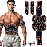 EMS Elektrostimulator für Muskeln, EMS Trainingsgerät, EMS Bauchmuskeltrainer Elektrisch Muskelstimulationsgeräte, USB Wiederaufladbar EMS Bauchtrainer Ganzkörper ABS/Bauch/Arm/Bein/Po Trainer