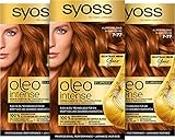 Syoss Oleo Intense Öl-Coloration 7-77 Kupferblond Stufe 3 (115 ml), dauerhafte Haarfarbe mit pflegendem Öl, Coloration ohne Ammoniak