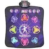 CXWLMAT Kinder Tanzmatte für Mädchen von 3 4 5 6 7 8+ Jahren, 9 Spielmodi mit Einstellbarem Schwierigkeitsgrad & Lautstärke, Sichere Tragbare Musik-Tanzmatte mit 9 Tasten für Drinnen & Draußen