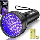 Vansky UV Schwarzlicht Taschenlampe mit 51 LEDs | UV Lampe Haustiere Urin-Detektor für Eingetrocknete Flecken Ihrer Hunde, Katzen und Nagetiere auf Teppichen, Vorhänge | inkl. 3xAA-Batterien