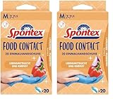 Spontex Food Contact, 20 Einmalhandschuhe aus Nitril, lebensmittelecht, latexfrei und ungepudert, Größe M (1 x 20 Stück) (Packung mit 2)
