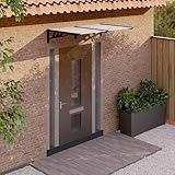 Fasba Türvordach Schwarz und Transparent, Regenschutz für Einfamilienhäuser