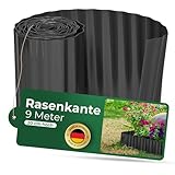 Novatool Beetumrandung 20 cm hoch I 9 Meter I Anthrazit I Beeteinfassung Gießrand Begrenzung Garten Rasenkante Kunststoff Beeteingrenzung Rasenbegrenzung Rasenumrandungen Beetumrandungen