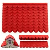 HuaCommerce 32 STK Selbstklebende Dachpappe für Vogelhaus, Dachschindeln in Rot (30x5cm & 30x11cm) – für Nistkasten, Insektenhotel, Hasenstall, DIY-Vogelhäuschen, Hundehütte & kreative Holzprojekte