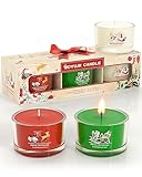 Duftkerze Weihnachten, Weihnachtskerze Set 3er Pack, Weihnachtskerzen Geschenke für Frauen und Männer, Weihnachtliche Duftkerzen, Kerze Weihnachten