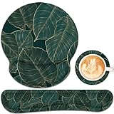 Ergonomisches Mauspad mit Handgelenkauflage und Tastatur-Handgelenkauflage, Mauspad und Handgelenkauflage für Computertastatur, Schmerzlinderung, rutschfeste Unterseite, Mauspad Handgelenkstütze für