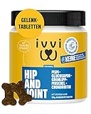 ivvi Hip & Joint - hochkonzentrierte Gelenktabletten für Hunde als Leckerli mit Grünlippmuschel Hund, Glucosamin, Chondroitin & MSM - 60 leckere Snacks (270g) mit Huhn