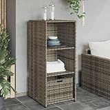 WSJHUHK Möbel, Outdoor-Möbel, Aufbewahrungsboxen für den Außenbereich, Gartenschrank, grau, 50 x 55 x 115 cm, Polyrattan