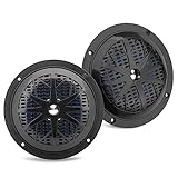 Pyle Enceintes Marines Doubles 13,34 cm, Haut-Parleur Extérieur 2 Voies Étanche, 100 Watts, Cône Polypropylène et Entourage Tissu, Design Résistant aux Intempéries, Paire - Noir