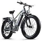 Ficyacto Elektrofahrrad 26 Zoll Pedelec E-Mountainbike E-Bike Herren Damen mit 48V17.5AH Akku,Shimano 8 Gang,Doppelscheibenbremse (RX80)