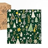 JoyfulArtink Premium Designer Papierservietten, 3-lagig, 16,5 x 16,5 cm gefaltet, Einweg-Servietten, dekorativ, Winter, Gäste, Weihnachten, Stechpalme, Grün, Festliches Neujahr, Baum, Party,