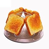 Camping Toaster Für Kocher, 4 Scheiben Tablett Brot Toaster für Familien Outdoor Gasherd Kocher Picknick Faltbares