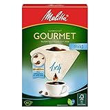 Melitta Gourmet Filtertüten 1x4, Mild, Aromasoft Struktur, Naturbraun, 80 Stück