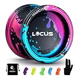 Trick JoJo Profi Jo Jo Für Kinder, V6 Yoyo Responsive JoJo Mit Leerlauf, Metall JoJo Anfänger JoJo Spielzeug, mit 5 Yoyo Schnur + Yoyo Handschuh + Yoyo Beutel (Schwarz Blau Rosa)