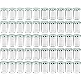 WELLGRO 50x Einmachgläser mit Schraubdeckel - 435 ml, 8,5 x 12 cm (ØxH), Glas/Metall, grün karierte Deckel To 82, Gläser Made in Germany, verschiedene Mengen wählbar, Stückzahl:50 Stück