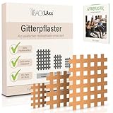 BACKLAXX ® Gittertape 140 Stück Premium-Qualität – Gitterpflaster Set in 3 Größen Typ a b c – GRATIS umfangreiches eBook mit 60 Anwendungsbeispielen – Akupunkturpflaster Cross Tape Gitterpflaster