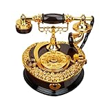 Ciieeo Vintage Telefon Spieluhr aus Holz Schmuckbox mit Musikfunktion Dekorative Tischdekoration für Büro und Zuhause Geschenkidee für Mädchen