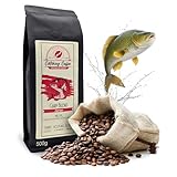 Catching Coffee - 500g Angler Kaffee Espresso ganze Bohnen kolumbianisch-indischer Kaffee in Deutschland geröstete Kaffeebohnen, sehr gut verträglich, starke Espressobohnen für Siebträgermaschinen