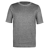 Sonew Schutzkleidung, Stufe 5 Schutz T-Shirt Schnittschutz Anti Slash Stab Kurzarm-Sicherheitsoberteil mit Rundhalsausschnitt(L)