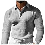 WAZHAKU Hemd Herren Langarm Regular Fit Freizeithemden Herrenemden Langarmhemd Bequem Button Down Strandhemd Einfarbige Hemden Herbst Winetr Freizeit Arbeitshemd Outdoor Hemd Streetwear