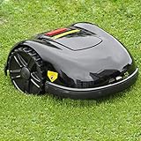 Roboter Rasenmäher, Selbstaufladender Roboter Rasenmäher, geeignet für Rasenflächen bis zu 3600 Quadratmeter, Schnittbreite 28 cm, APP-Steuerung, 12 Sprachoptionen, Diebstahlschutz, Überlastschutz
