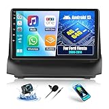 OiLiehu 4+64G Android 13 Doppel Din Radio Carplay Android Auto für Ford Fiesta 2009-2014 Autoradio Mit Bildschirm 9 Zoll mit Mirror Link Bluetooth FM RDS GPS WiFi SWC EQ+Rückfahrkamera