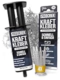 PROCREA® 2K Epoxidkleber 'Kraftkleber' [inkl. 4x Mischern] Extra starker & transparenter 2-Komponenten-Kleber für innen und außen - Fix & Fertig für Metall, Kunststoff, Glas, Stein, Keramik