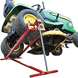 VOUNOT Rasenmäherheber, Rasenmäher Jack, Teleskop Garten Rasenmäher Lifter, Hebevorrichtung 400KG für Mäher-Traktor, Teleskopversion für Speichereinsparung, Rot