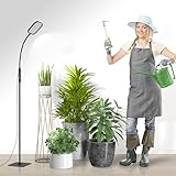 Mojimdo 264 LEDs Pflanzenlampe mit höhenverstellbarer Stange, 10W Vollspektrum Pflanzenlicht mit Timer, 5 Helligkeitsstufen, 3 Höhenstufen, 360° Schwanenhals, Pflanzenleuchte für Zimmerpflanzen