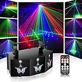 Discolicht Partylicht,DMX 9 Lens LED RGB Bühne Licht Stroboskop Beleuchtung Effekt Dj Projektor mit Sound Aktiviert für Home Parties Klub Geburtstag Hochzeit Konzert Bar