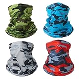 KEYRI 4 Stück Multifunktionstuch Schlauchschal Loopschal Winddicht Winter Loop Schal Herren Damen Neckwarmer Elastiche Schnelltrocknend Ski Maske Warmer für Outdoor Skifahren Motorrad Radfahren (Bunt)