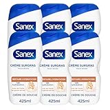 SANEX - Duschcreme Derma Care Surffett – Feuchtigkeit 12 Stunden – trockene Haut – 6 x 425 ml