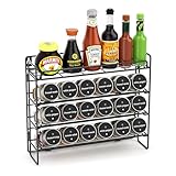 Priksia Gewürzregal Stehend & Wand - Gewürz Organizer - Gewürzregale Spice Rack Organizer für Küchen, Schrank, Speisekammer, Arbeitsplatte