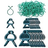 Seitop 120 Stücke Pflanzenclips, 100 Pack Pflanze Twist Locks und 20Pack 2 Größen Pflanzenclip Einstellbare Garten Wiederverwendbare Stützschlösser Stängel Unterstützung für Blume Rebe Gemüse Tomaten