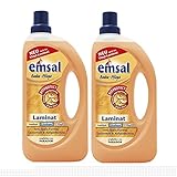 2x emsal Boden-Pflege Laminat 1 Liter mit Bioprotect - für Laminat, Linoleum & Vinyl