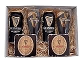 Guinness Geschenkpaket mit Bier, Original Gläsern und Untersetzern