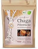 effective nature Bio Chaga Pilz Brocken 100g - Wild geerntet aus estnischen Birkenwäldern - Vegan & Rohkostqualität - Ideal für Chaga Tee & Chaga Kaffee