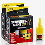 HG POWER GLUE MINIs 2+1* Die Schweißnaht aus der Flasche - Profi-Reparatur-Kleber-Set für Kunststoff Plastik Keramik Porzellan Stein Gummi - kleben mit Industrieklebstoff und Granulat (2x5g+3x10g)