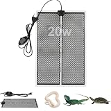 LOMUG Heizmatte Terrarium, 20W Einstellbar Reptil Heizmatten, Heizkissen für Glasbehälter, Einstellbar Wärmematte mit Temperaturregelung für Schildkröte Schlangen Eidechse Spinne Amphibien(42 x 28cm)