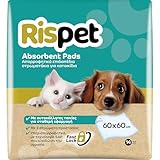 RISPET Hygienische Matten für Hunde, 60 x 60 cm, hohe Saugfähigkeit mit Geruchskontrolle, 14 Stück