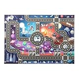 Autoteppich für Autos, Parkkarten-Matte – großer Kinderteppich 83 x 55 cm, Autoteppich für kleine Autos, Spielmatte, Stadtstraßenteppich, AMU Teppich