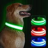 Kpuplol Leuchthalsband Hund, Hundehalsband Leuchtend, Wiederaufladbar Hundehalsband Leuchtend LED Halsband für Hunde Einstellbare Größe, 3 Beleuchtungsmodi für Kleine Mittlere Große Hunde