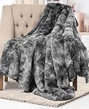 Everlasting Comfort Faux Fur Throw Blanket - Soft, Fluffy, Fuzzy, Plush, Thick Throws