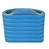 FEIHU Zirkonkorund Schleifbänder 10 x 330 mm.je Körnung 5 x60,80, 100, 120,240,320 für Druckluft bandschleifer, Fingerschleifer, Schleifpapier Schleifbänder Set 30 Stück