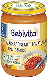 Bebivita Menüs ab 5. Monat Makkaroni mit Tomatensauce und Gemüse, 6er Pack (6 x 190g)