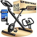 SPORTANA® Heimtrainer Fahrrad EAGLE 2-2in1 Ausdauer Ergometer - Klappbar - LCD Display - Höhenverstellbar - inkl. Fitnessbänder - Hometrainer, Fitnessbike, Workout Bike, Trimmrad, Indoor Bike