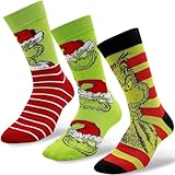 Shengruili Herren und Damen Baumwolle Socken,3 Paar Weihnachtssöckchen,Anime-Muster Socken,Unisex Bunt Lustige Socken Winter Warme Socken