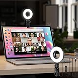 Mojimdo LED Ringlicht für Handy und Laptop, Selfie Licht mit 3 Farbtemperaturen und 5 Helligkeitsstufen, USB Videolicht für Videokonferenz, Zoom, YouTube, TikTok, Makeup, Fotografie