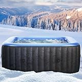 Whirlpool aufblasbar BRAST MSpa Tekapo für 6 Personen 185x185cm In-Outdoor Pool 132 Massagedüsen Energiespar-Timer Heizung Aufblasfunktion per Knopfdruck Bubble Spa Wellness Massage
